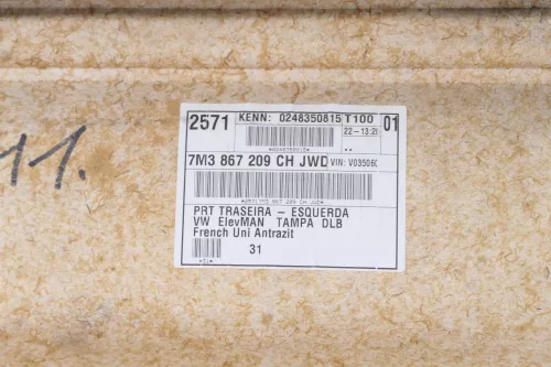 1x VW Sharan 7M Türverkleidung Verkleidung Tür hinten links Facelift anthrazit (148818)