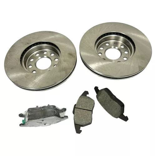 2x Golf 5 touran Bremsscheibe Bremsscheiben + Klötze vorne links + rechts TDI (149197)