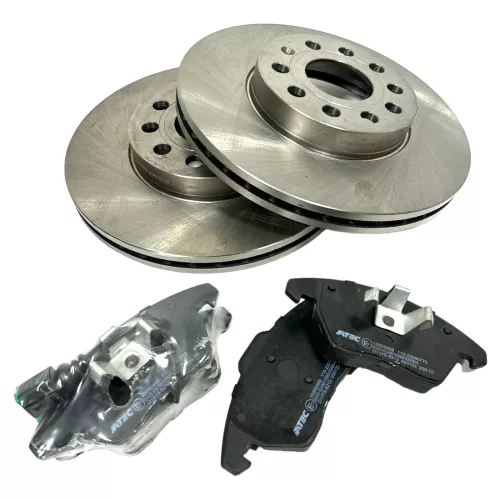 2x Golf 5 touran Bremsscheibe Bremsscheiben + Klötze vorne links + rechts TDI