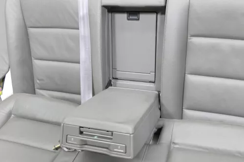 Audi A4 B6 B7 8E Avant Sitz Rückbank Rücksitzbank hinten Leder grau Armlehne Ski (150038)