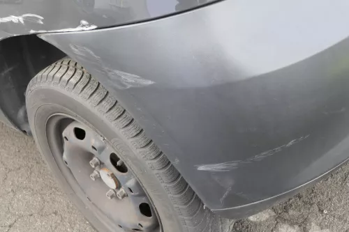 VW Fox 5Z Stoßstange hinten Stoßfänger schwarz matt (150385)