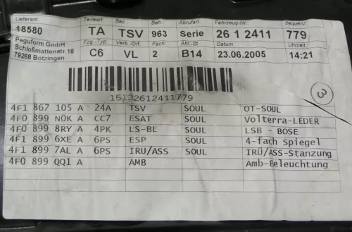 4x Audi A6 4F Türverkleidung Verkleidung Tür vorne hinten Leder S-line (150777)