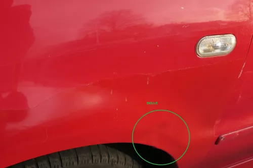 VW Polo 6N2 Kotflügel vorne links rot LP3G (bis auf den Schweller) (151815)