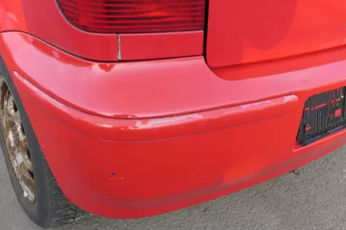 VW Polo 6N2 Stoßstange hinten Heckstoßstange Stoßfänger rot LP3G flash (151820)