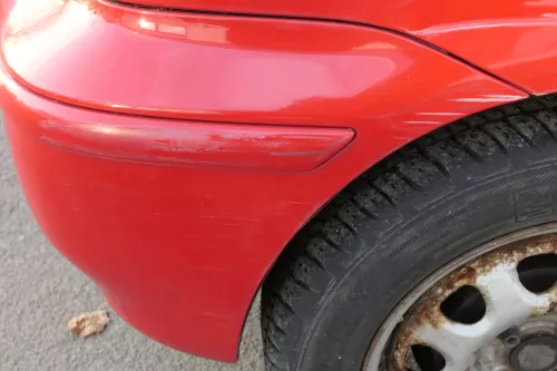 VW Polo 6N2 Stoßstange hinten Heckstoßstange Stoßfänger rot LP3G flash (151820)