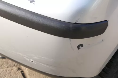 VW Polo 9N 9N3 Stoßstange Heckstoßstange hinten silber LA7W reflexsilber Mängel (151892)