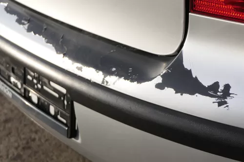 VW Polo 9N 9N3 Stoßstange Heckstoßstange hinten silber LA7W reflexsilber Mängel (151892)