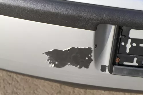 VW Polo 9N 9N3 Stoßstange Heckstoßstange hinten silber LA7W reflexsilber Mängel (151892)