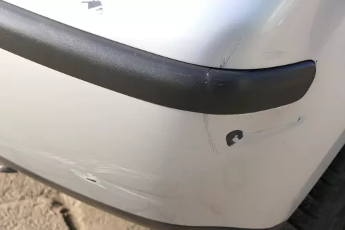 VW Polo 9N 9N3 Stoßstange Heckstoßstange hinten silber LA7W reflexsilber Mängel (151892)