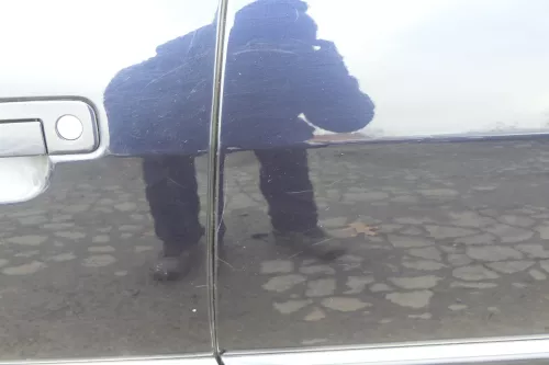 Audi A8 4D Tür Türblatt hinten links blau LZ5L mit Rahmen (152158)