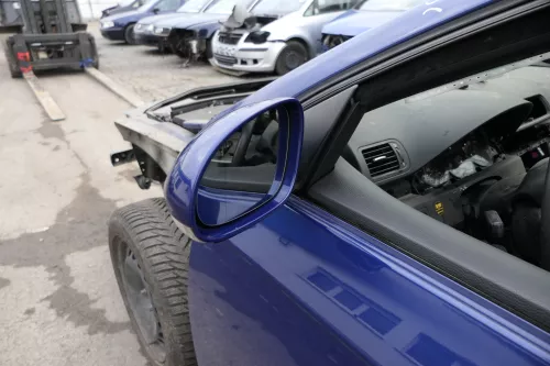 VW Passat 3C elektrischer Spiegel Außenspiegel links blau LC5E anklappbar Umfel (152697)