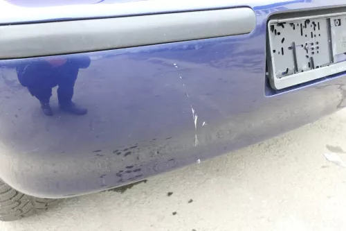 VW Polo 6N2 Stoßstange hinten Heckstoßstange Stoßfänger blau LB5N indigoblau bla (152759)