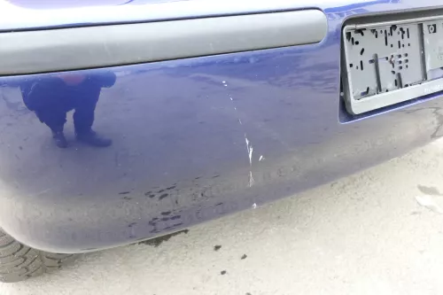 VW Polo 6N2 Stoßstange hinten Heckstoßstange Stoßfänger blau LB5N indigoblau bla (152759)