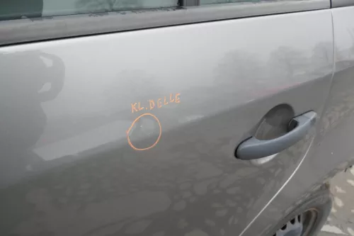 VW Touran 1T Tür hinten links grau LD7S mit Scheibe - OHNE Anbauteile (152932)