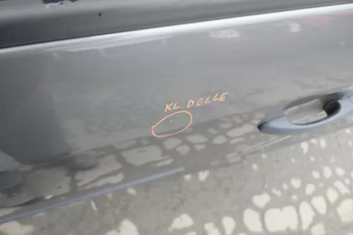 VW Touran 1T Tür hinten links grau LD7S mit Scheibe - OHNE Anbauteile (152932)