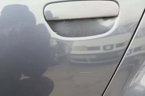 Audi A6 4B C5 Tür Türblatt hinten links blau LY5X aquablau mit Rahmen (153936)