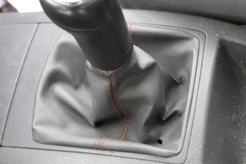 VW Polo 9N 9N3 Schaltknauf Schaltsack Schaltung Schaltknüppel Goal orange Nähte (154015)