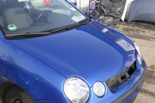 VW Polo 9N Motorhaube Klappe vorne blau LA5M bisca.Bj.2004 (154954)