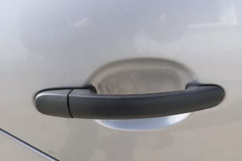 Skoda Fabia 6Y Limousine Schrägheck Tür hinten rechts grau silber LF7T diamantsi (155355)