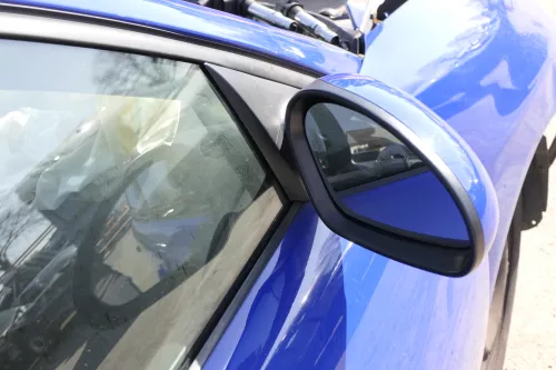 Seat Ibiza 6L mechanischer manuel Spiegel Außenspiegel rechts blau LS5G surfblue (155711)