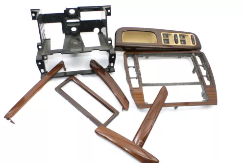 VW Passat 3B Mittelkonsole Verkleidung Optik Dekor Navi Holz zebrano br Türgriff