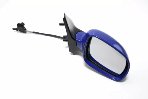 VW Polo 6N2 manueller Spiegel Außenspiegel rechts außen blau LA5C