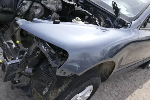VW Touareg 7L Kotflügel vorne links grau LD7U original (156011)
