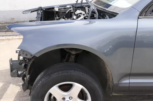 VW Touareg 7L Kotflügel vorne links grau LD7U original