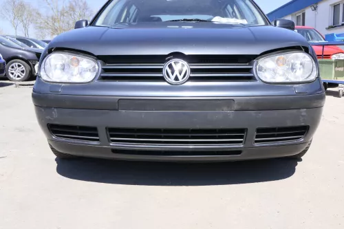 VW Golf 4 Stoßstange vorne Frontstoßstange Stoßfänger grau LC7V SWR + Kappen