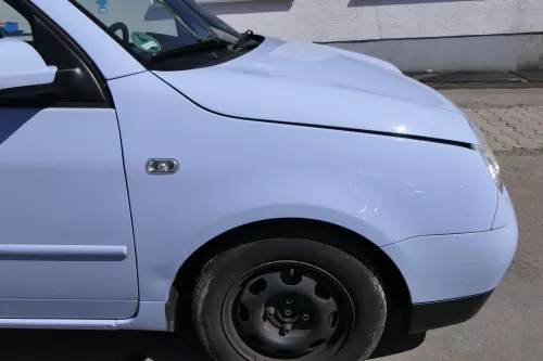 VW Lupo 6X Kotflügel vorne rechts grau blau LR5D - Delle