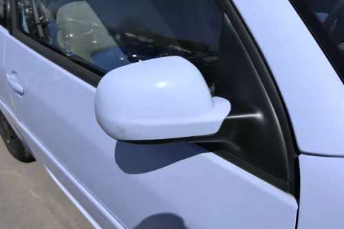 VW Lupo Arosa manueller Spiegel Außenspiegel rechts grau blau LR5D