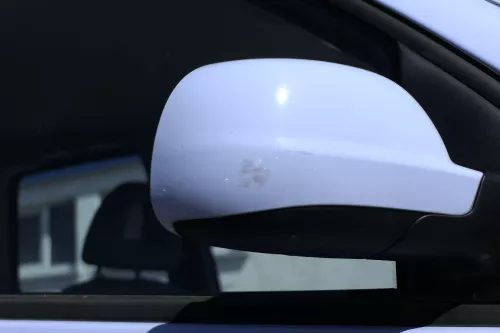 VW Lupo Arosa manueller Spiegel Außenspiegel rechts grau blau LR5D (156305)