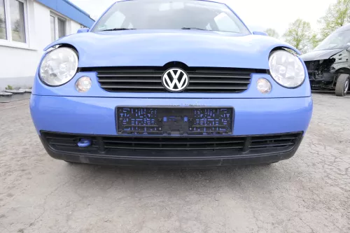 VW Lupo Stoßstange vorne Frontstoßstange Stoßfänger blau softblau LR5A vorn