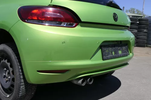 VW Scirocco 3 Stoßstange hinten Heckstoßstange Stoßfänger PDC grün LR6T (158210)