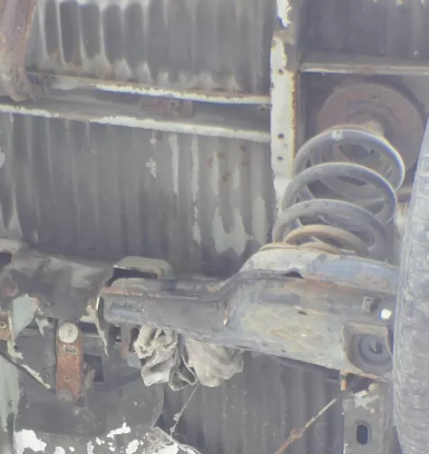 VW T4 Achse hinten rechts Hinterachse Achsschenkel Radlager Trommelbremse Bremse