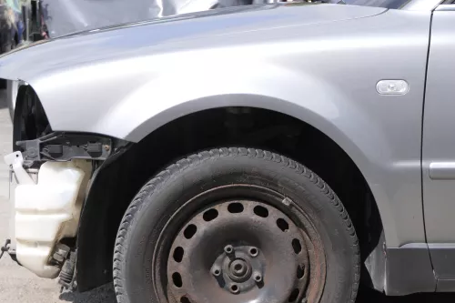 VW Passat 3BG Kotflügel vorne links grau LD7W (Blinkerloch)