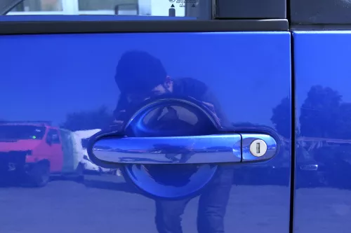 VW New Beetle 1C 9C Tür vorne links Fahrertür blau LA5W - OHNE Anbauteile (159644)