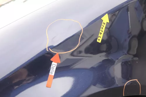 Audi A4 8E B6 Kotflügel vorne rechts blau LZ5L - Dellen (160436)