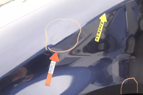 Audi A4 8E B6 Kotflügel vorne rechts blau LZ5L - Dellen (160436)