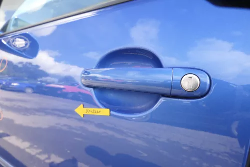 VW Polo 9N 9N3 Tür vorne links Fahrertür 4/5-Türer blau LA5M ohneAnbautei (160521)