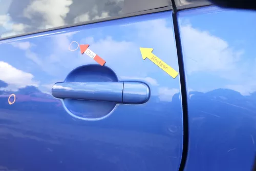 VW Polo 9N 9N3 Tür hinten links 4/5-Türer blau LA5M (160522)