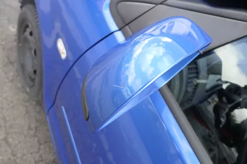 VW Polo 9N 9N3 elektrischer Spiegel Außenspiegel links vorne blau LA5M + Glas (160524)