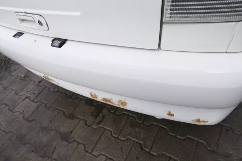 Polo 6N Stoßstange hinten NUR Oberteil der 2-geteilte Heckstoßstange weiß LB9A (161255)