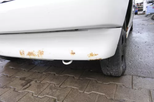 Polo 6N Stoßstange hinten NUR Oberteil der 2-geteilte Heckstoßstange weiß LB9A (161255)