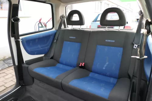 VW Lupo Seat Arosa Sitz Rückbank Sitzfläche Sitze mit Kopfstützen College blau (163784)