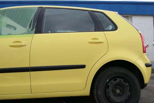 VW Polo 9N 9N3 Tür hinten links 4/5-Türer gelb LD1B - ohne Anbauteile