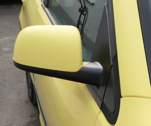 VW Polo 9N 9N3 elektrischer Spiegel Außenspiegel rechts vorne gelb LD1B
