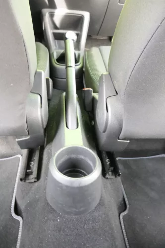 VW Up Mii Handbremse Feststellbremse Handbremshebel schwarz Leder schwarz blau (163895)