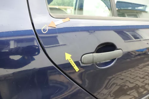 Skoda Fabia 6Y Limousine Schrägheck Tür hinten rechts blau LF5U (164190)