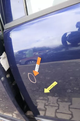 Skoda Fabia 6Y Limousine Schrägheck Tür hinten links blau LF5U (164191)